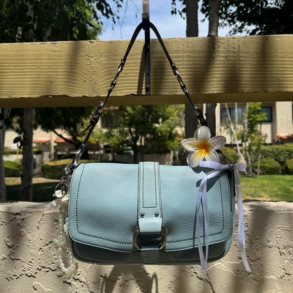 Coach Chelsea Baby Blue Pebbled Leather Shoulder Bag - Picture 1 of 8